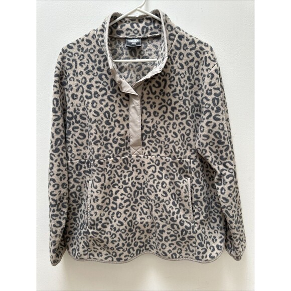 32 Degree Heat Half Button Down Animal Print Fleece Pullovers - Picture 1 of 3